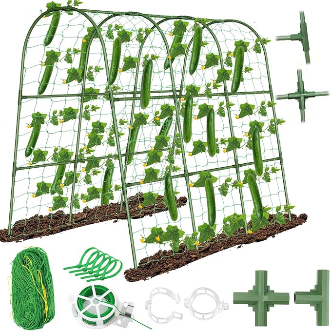 Cucumber Trellis for Raised Bed, Garden Arch Trellis for Climbing Plants Outdoor by tetutor