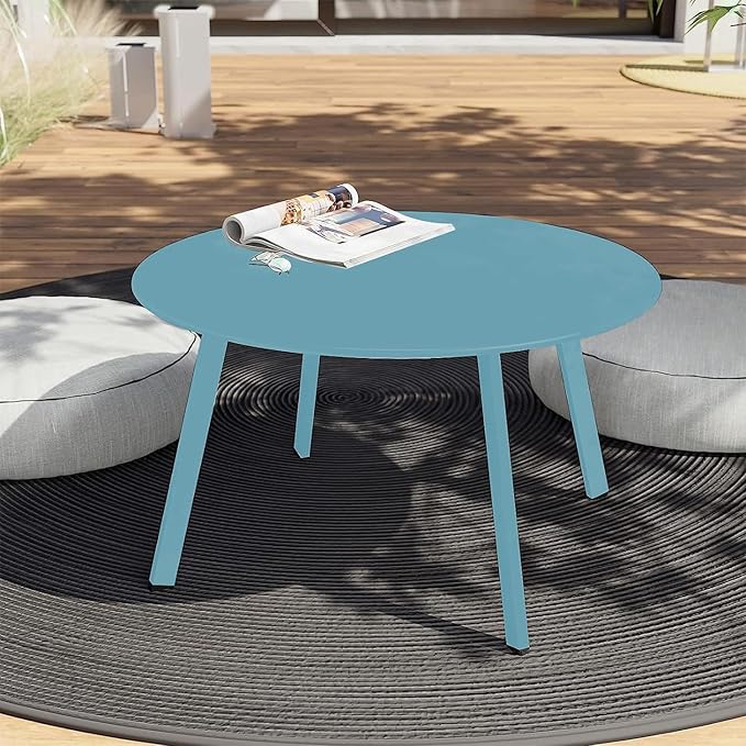 Grand patio Round Coffee Table, Weather Resistant Patio Side Table, Outdoor - Image 2