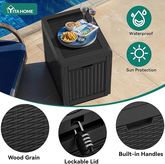 YITAHOME 32 Gallon Deck Box, Resin Storage - Image 4