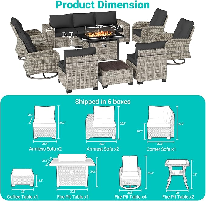 13-Piece Outdoor Patio Furniture Set - Image 6
