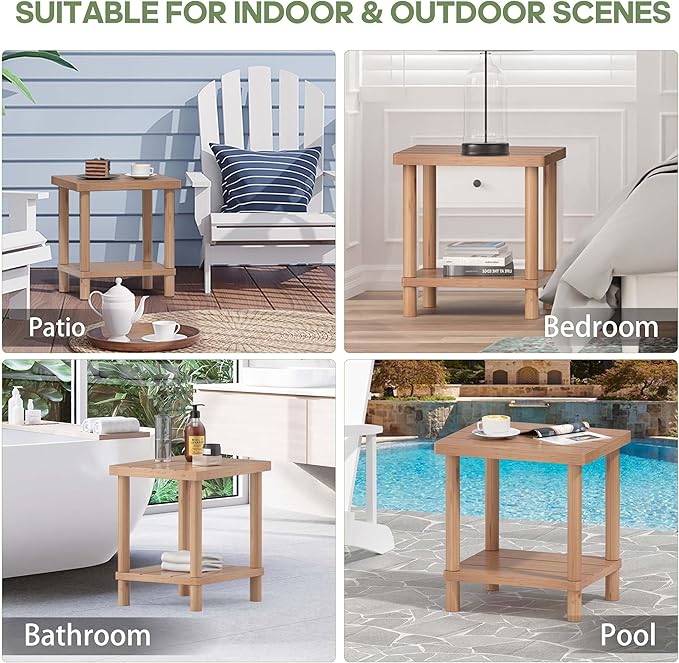 Outdoor Side Table, 2-Tier Small Outdoor Table - Image 7
