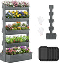 SUNYRISY 5 Tiers Vertical Raised Garden Bed Outdoor Planter Tower, Wooden by SUNYRISY