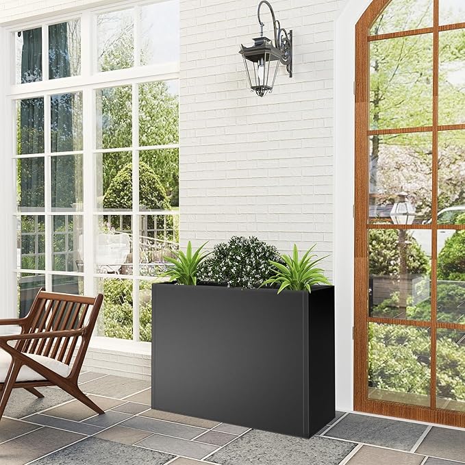 Tall Metal Planter Box for Outdoor Plants 30" L x 12" W x 24" H, Heavy Duty - Image 5