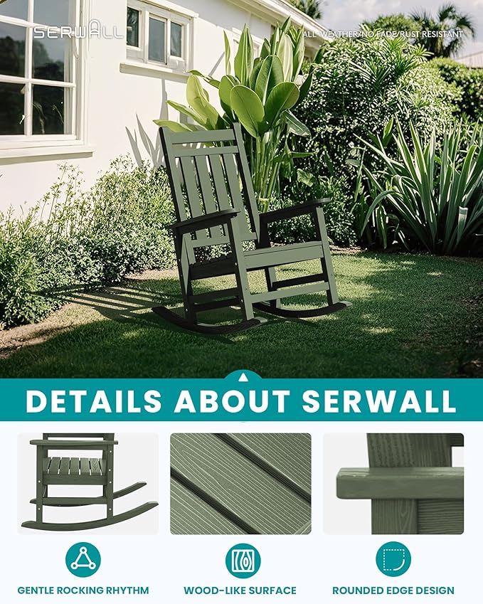 SEWALL HDPE Rocking Chair, Oversized Outdoor Rocking Chair - Image 3