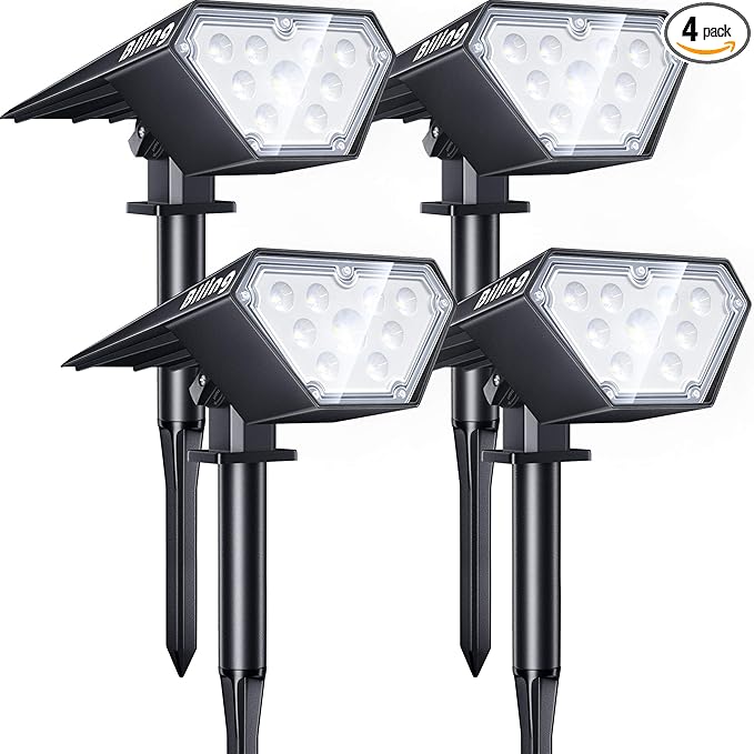 Biling Solar Spot Lights Outdoor, Bright 700 Lumen Solar Lights Outdoor by biling