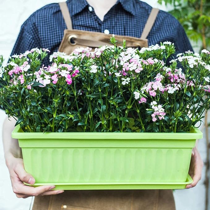 4 Packs 17 Inch Rectangular Window Flower Box Planter - Image 4
