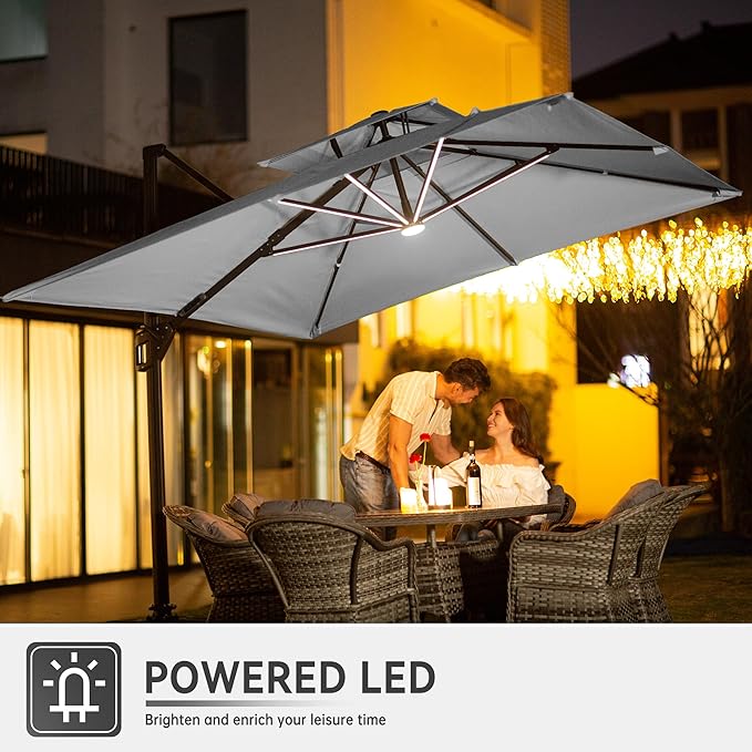10 X 13 FT Cantilever Outdoor Patio Umbrella - Image 3