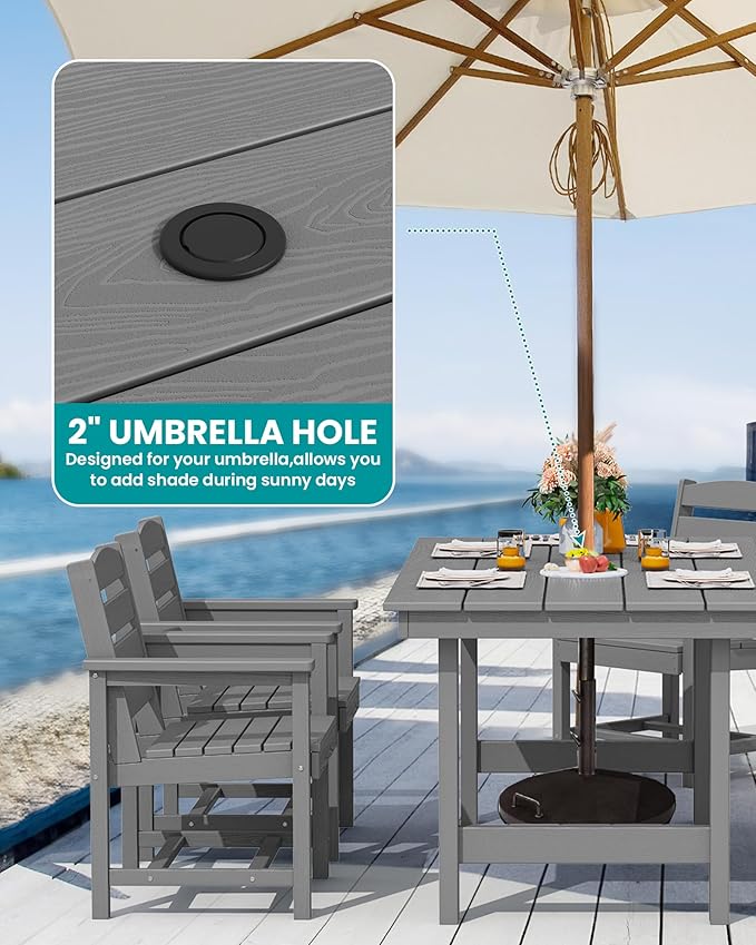 SERWALL Patio Dining Table and Bench Set - Image 2