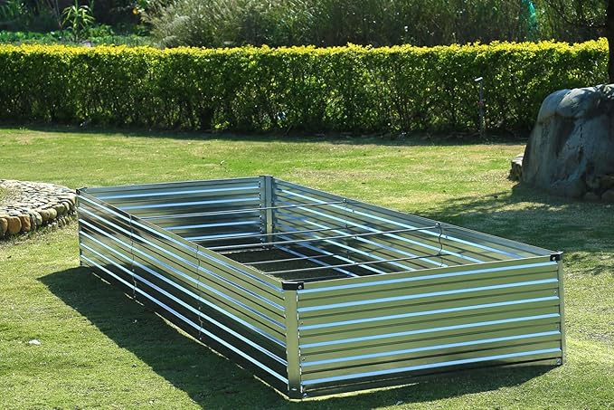 2 Pack 12x2x1FT Galvanized Raised Garden Bed Kit, Outdoor Metal Planter Box - Image 4