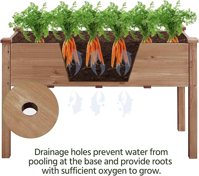 Yaheetech 2pcs Raised Garden Bed 48x24x30in Elevated Wooden Horticulture - Image 4