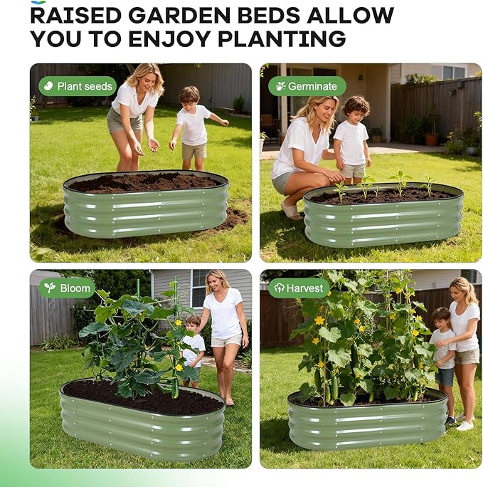 Galvanized Raised Garden Bed Outdoor, Rust-Resistant Garden Planter Box - Image 3