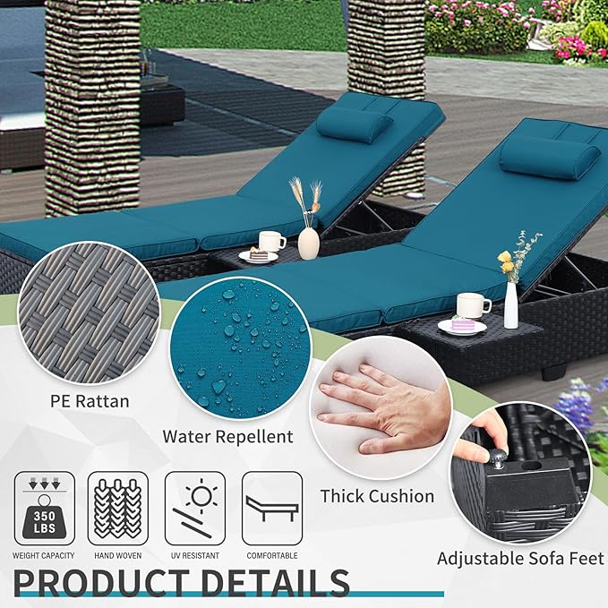 WAROOM Outdoor Chaise Lounge Chairs - Image 4