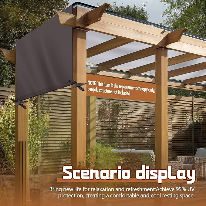 Universal Pergola Replacement Canopy Outdoor Canopy Shade Cover Waterproof - Image 6