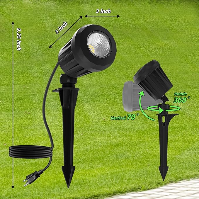 Spotlight Outdoor – 120V Plug-In, 6500K Cool White LED Landscape Lighting - Image 8