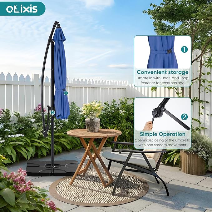 OLIXIS 10FT Offset Patio Umbrella, Cantilever Table Umbrellas - Image 3