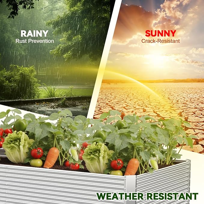 2 Pack Tall 8x3FT Raised Beds for Gardening, Corrugated Galvanized Steel Raised - Image 5