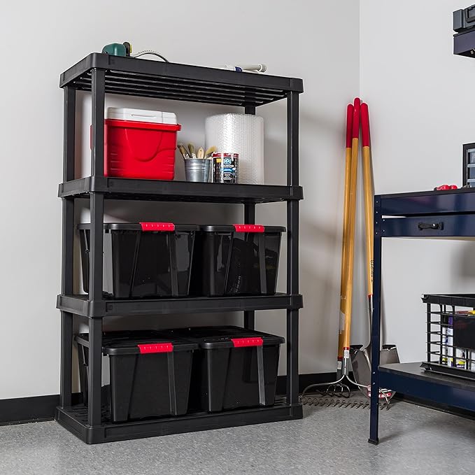 IRIS USA 4-Shelf Heavy Duty Plastic Storage Shelves, 600lb Capacity, Large - Image 2