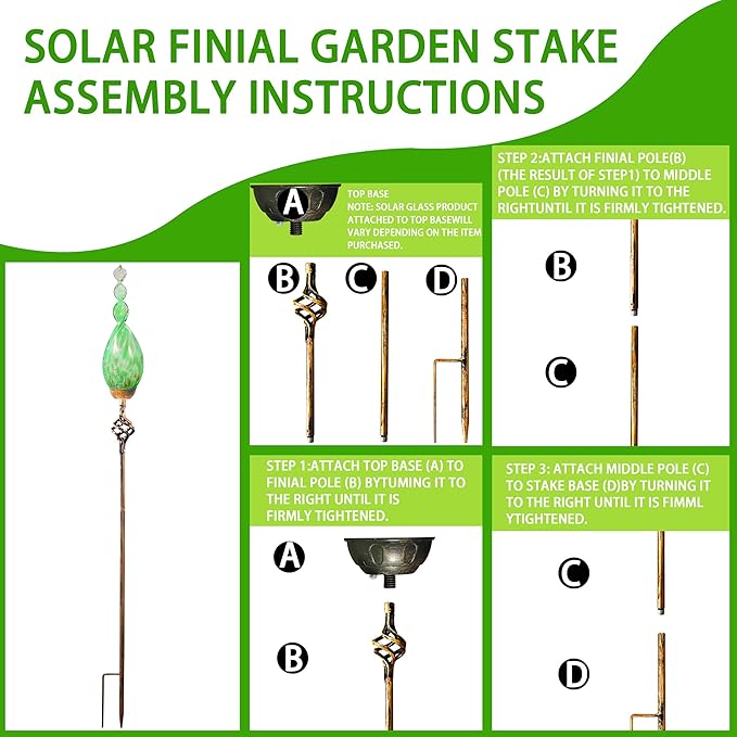 Solar Garden Lights Outdoor, Decorative LED Flame Garden Stakes, Hand Blown - Image 8