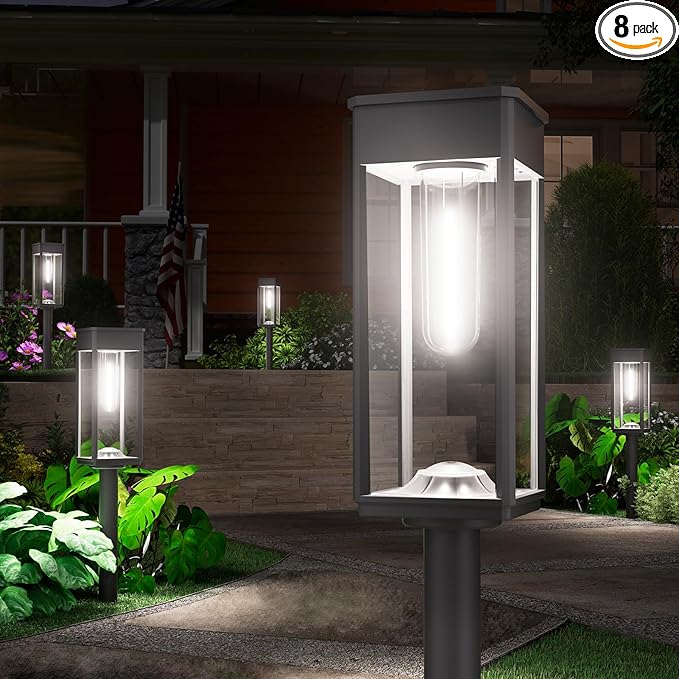 8 Pack Bright Solar Pathway Lights, IP65 Waterproof Outdoor Garden Path Lights by NEWMESSI