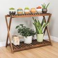 Wooden Plant Stand Indoor 2 Tier Narrow Plant Stand Outdoor Plant Shelf Display by Jotboom