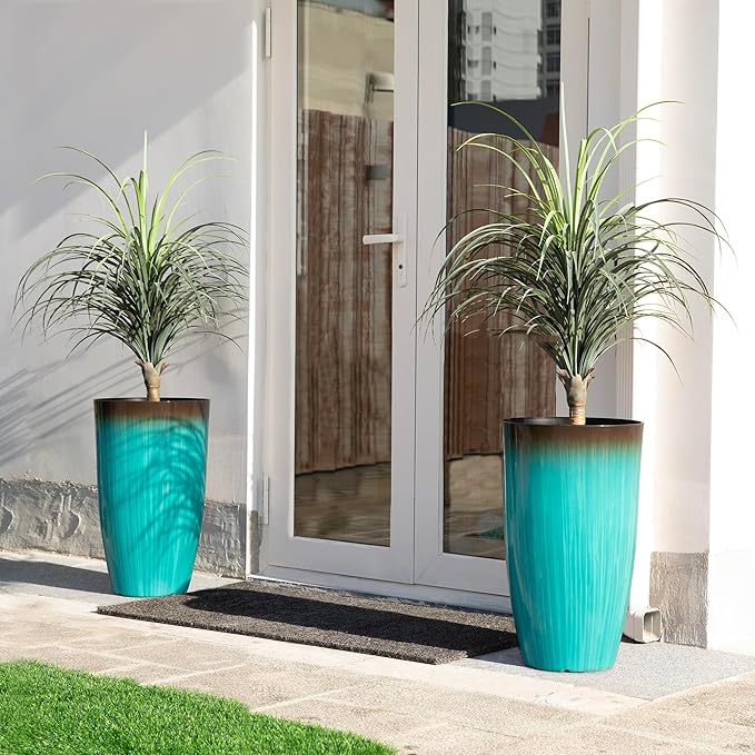 Glitzhome 23.5" H Tall Outdoor Planter, Large Flower Pots - Image 4