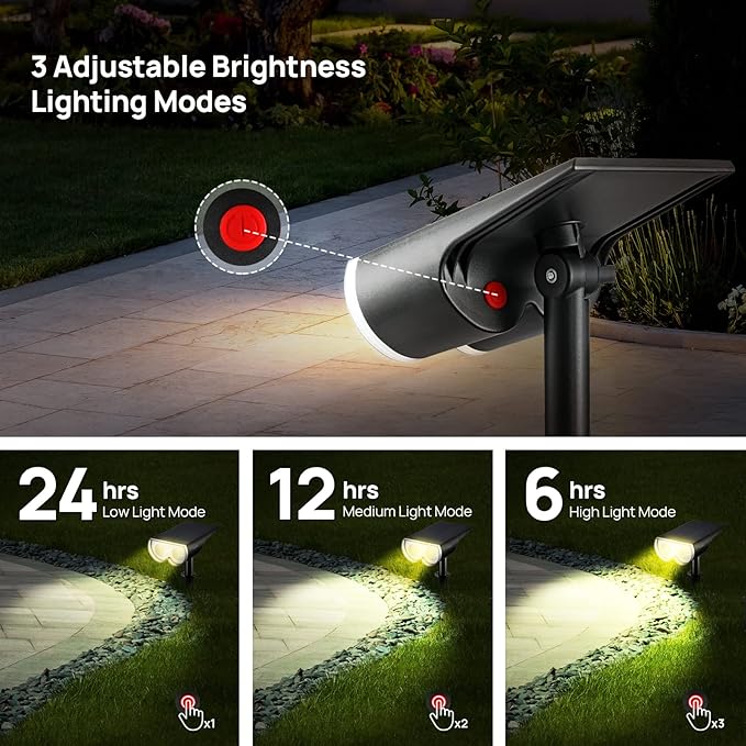 Consciot Solar Spot Lights Outdoor, 16 LEDs IP67 Waterproof Auto On/Off - Image 2
