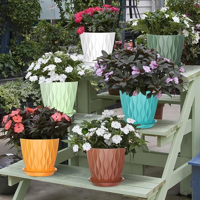 6 Pack 6 Inch Indoor Plant Pots - Image 6