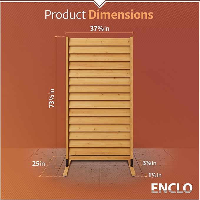 6.1ft H x 3.1ft W Freestanding or Surface Mounted Enclo Sierra Privacy Screen - Image 6