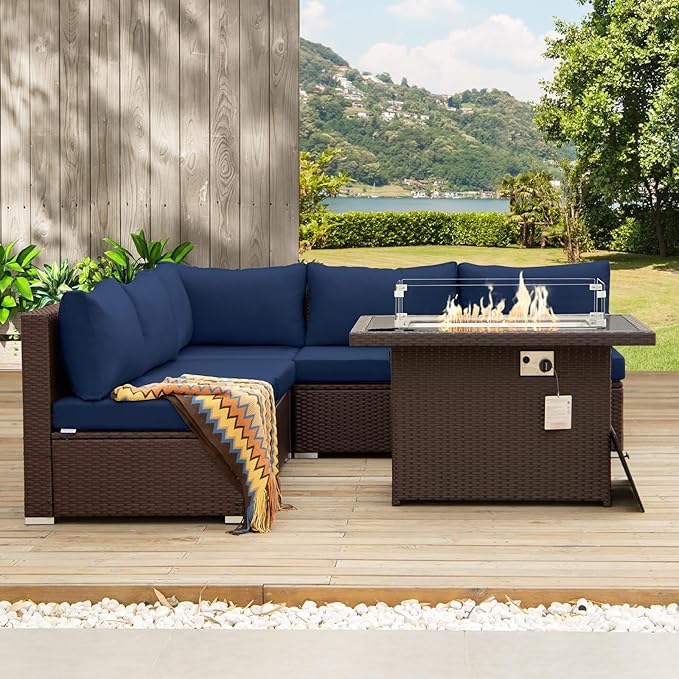 NICESOUL 6 Piece L-Shaped Outdoor Couch - Image 2