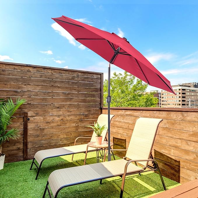 Backyard Expressions 9 ft. Patio Umbrella, Market Table Umbrella w/Tilt and - Image 4