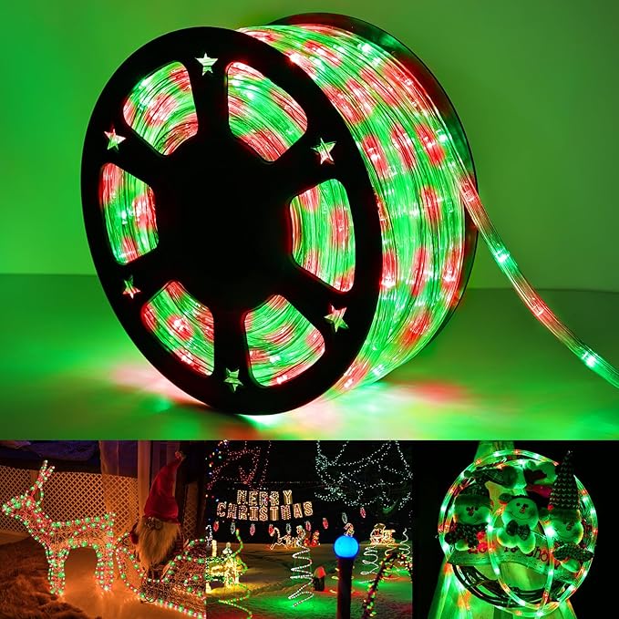 200ft LED Rope Lights Outdoor, 1440 LED Connectable and Flexible Tube Lights by Jnaurb