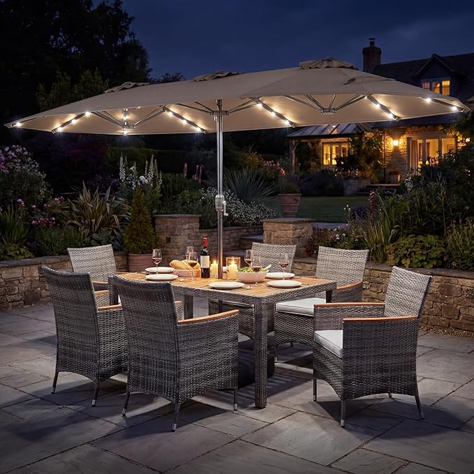 Tangkula 9 Pieces Rattan Outdoor Dining Set by TANGKULA