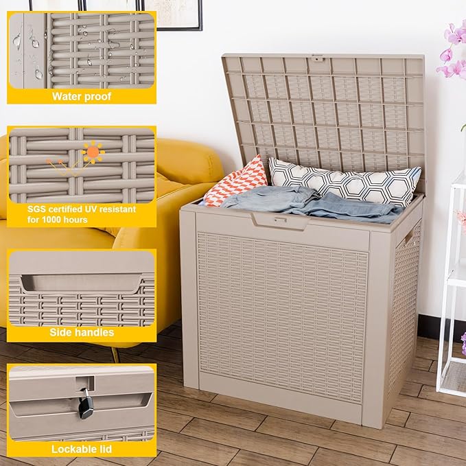 37 Gallon Outdoor Deck Box, Lockable Waterproof Outdoor Storage Boxes - Image 2