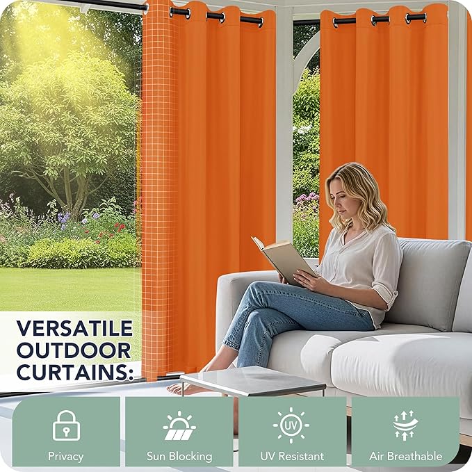 Outdoor Curtains for Patio Waterproof 6 Panels - Image 3