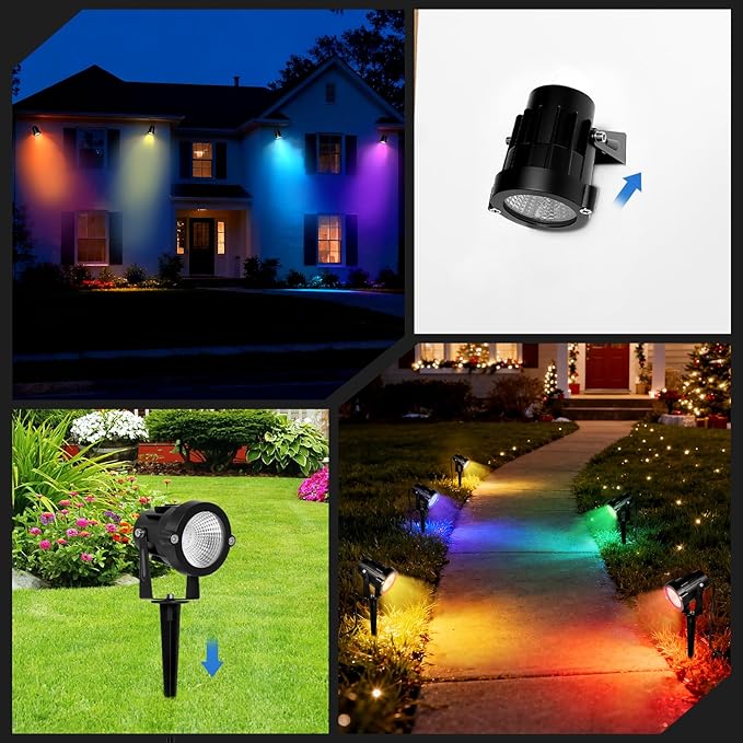 Multi Colored Spotlights Outdoor: RGBW LED Spot Light Plug in 120V Remote - Image 8