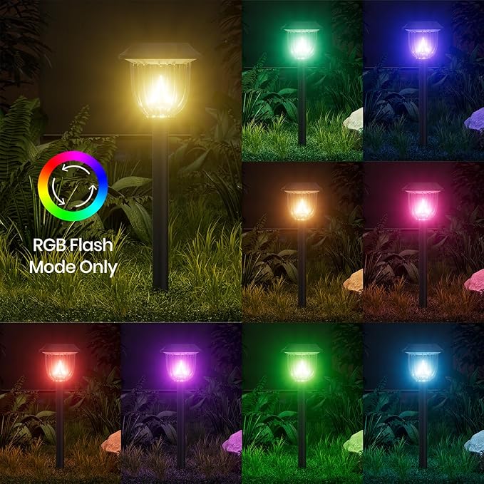 AOSEA 2 Pack Solar Pathway Lights Outdoor Waterproof - Image 3