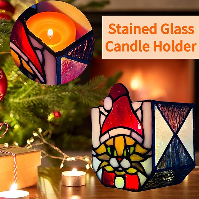 Stained Glass Christmas Cat Planter，Cute Planters - Image 2