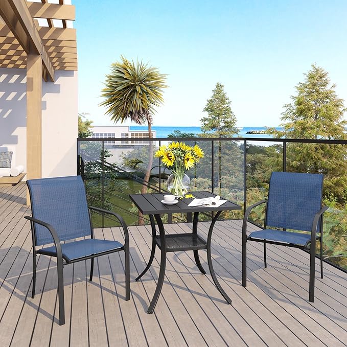 VICLLAX Patio Dining Set for 2, Outdoor Furniture Set Includes Small Table and by HOME