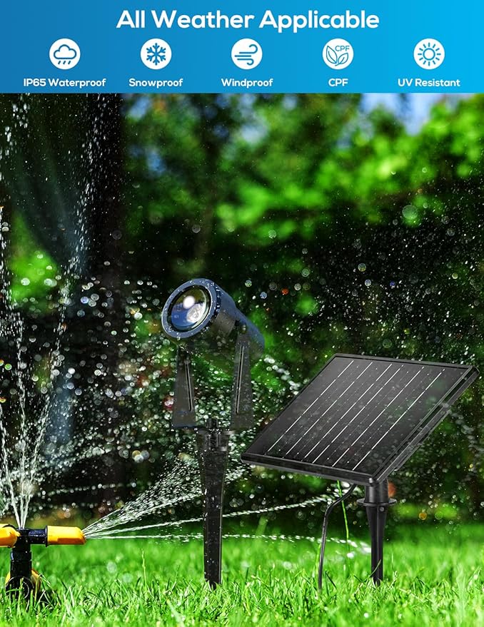 Zyan Solar Landscape Spotlights, Separate Monocrystalline Panels & USB-C - Image 5