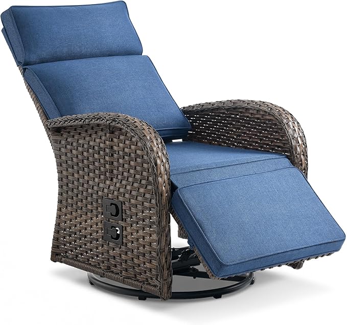Zero Gravity Patio Swivel Rocking Recliner Chair - Image 7