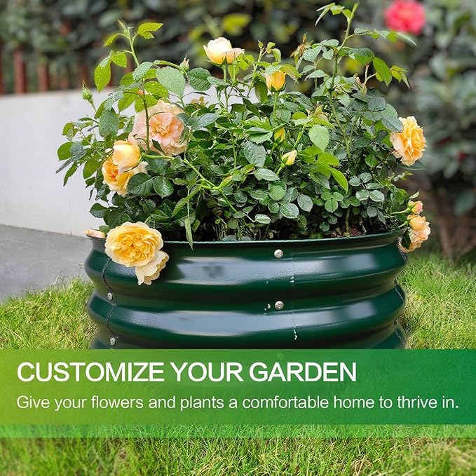 GARDMAX 2 Pack 2x2x1FT Galvanized Round Raised Garden Bed Kit, Metal Planter - Image 3