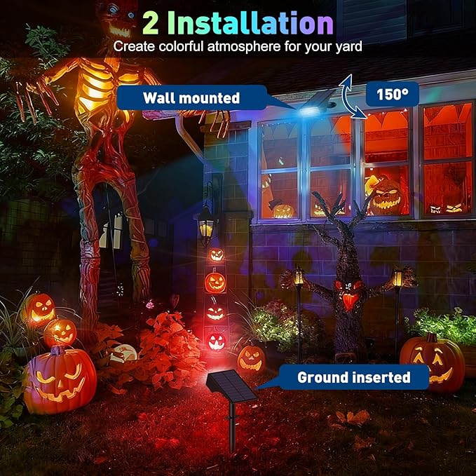 Solar Color Changing RGB Spot Lights Outdoor, 6 Pack/7 Lighting Modes - Image 4
