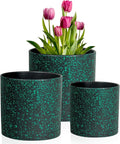 8/7/6 inch Plant Pots, 3 Pack Cylindrical Flower Pots by Meowell