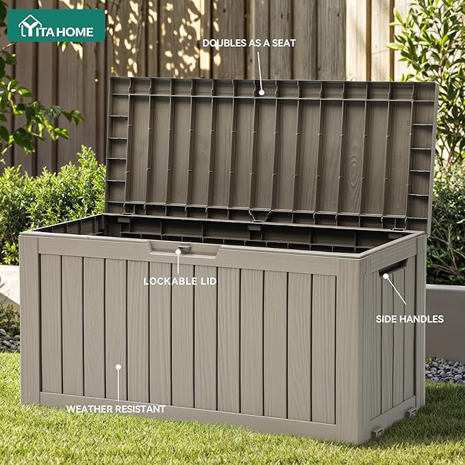YITAHOME 72 Gallon Outdoor Resin Deck Box - Image 4