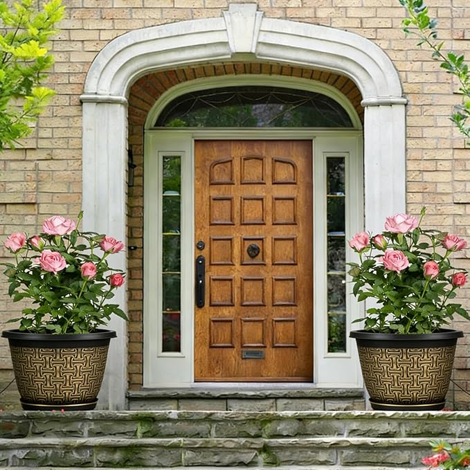 4 Pack 16 Inch Planter, Large Plastic Flower Pots Outdoor Indoor - Image 5