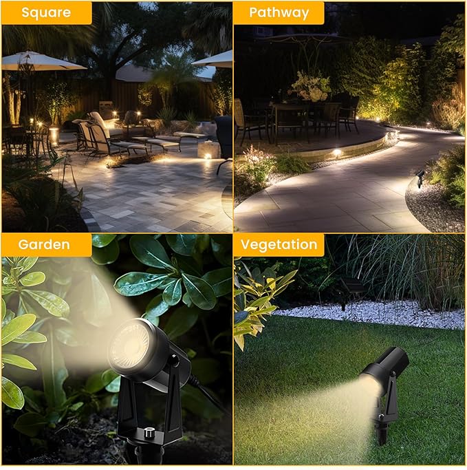 Svater Landscape Lighting Outdoor, 8 Pack Low Voltage Spotlights - Image 6