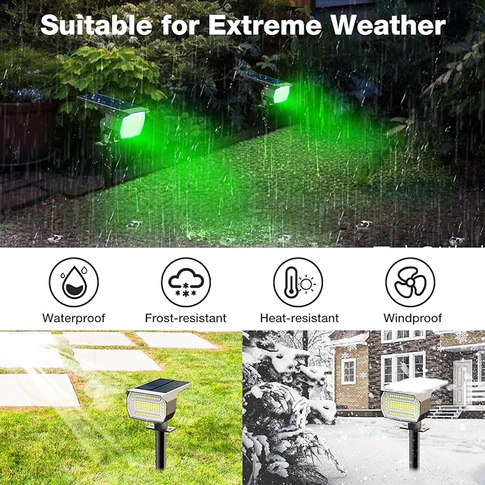 nipify 4 Pack Solar Spot Lights Outdoor, Solar Powered Waterproof Spotlight - Image 5