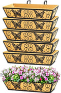6 Pack 24 Inch Window Boxes Planters Railing Planter Box by KarlliuHOMEGARDEN