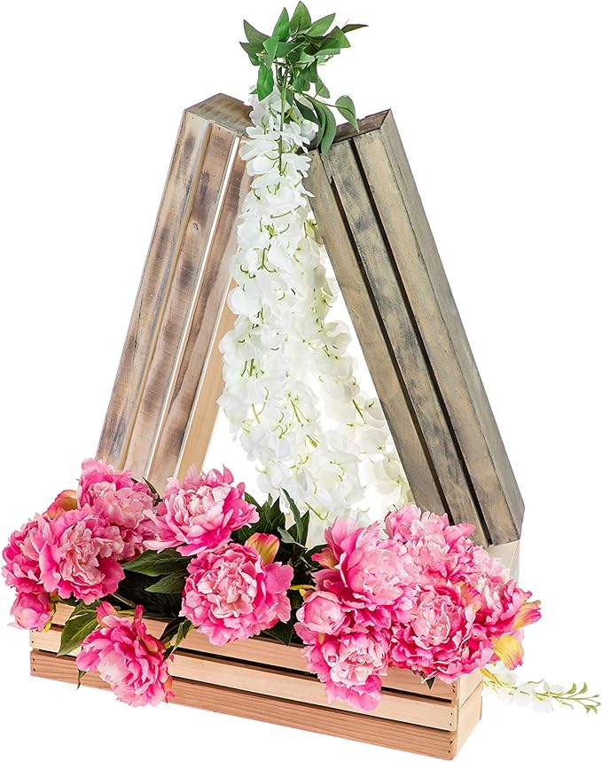 20" Rectangular Rustic Wood Planter - Image 7