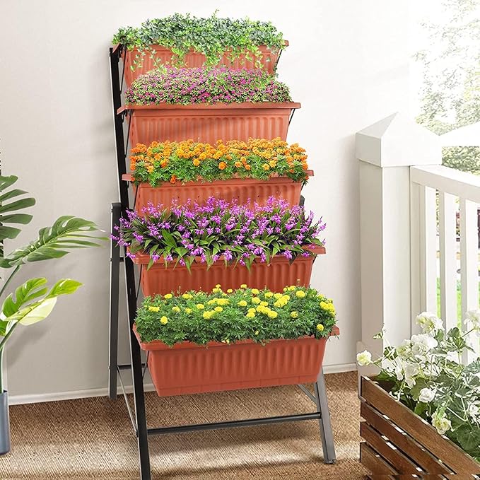 SEJOV 2 Pack Vertical Raised Garden Bed, 5 Tiers Elevated Planter Box - Image 9